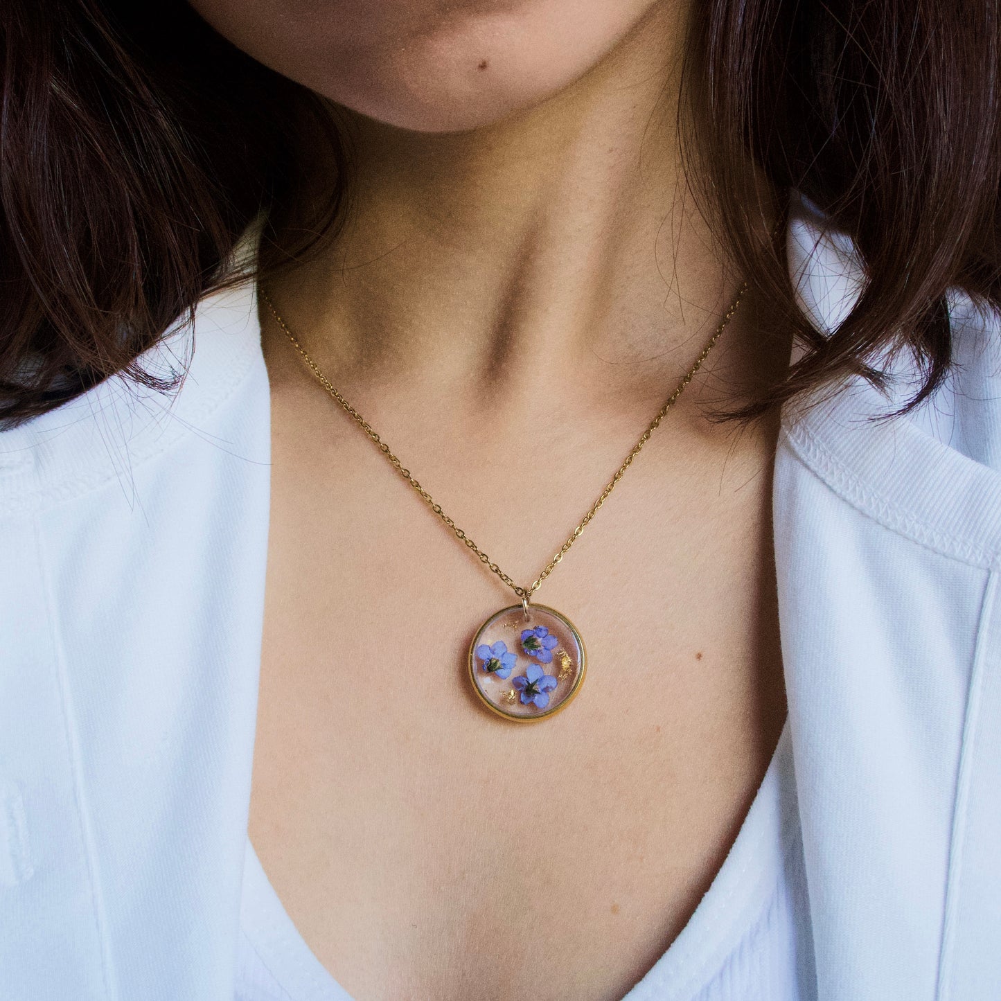 Forget Me Not Necklace in Gold