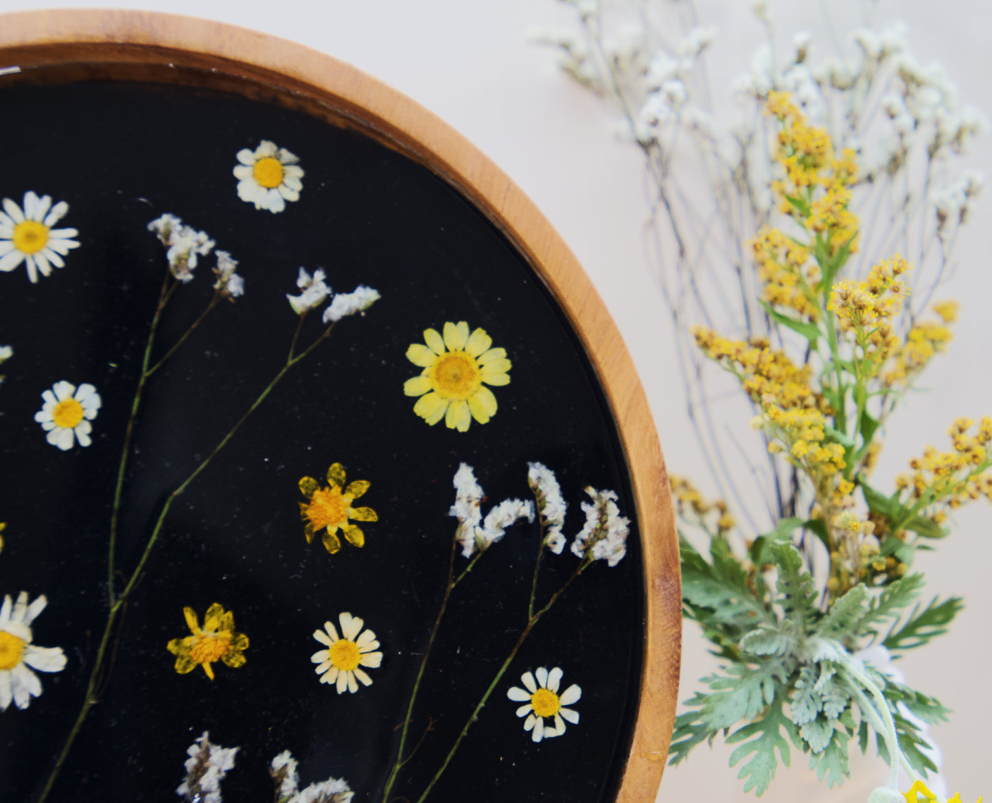 Black Circle Platter Resin Art