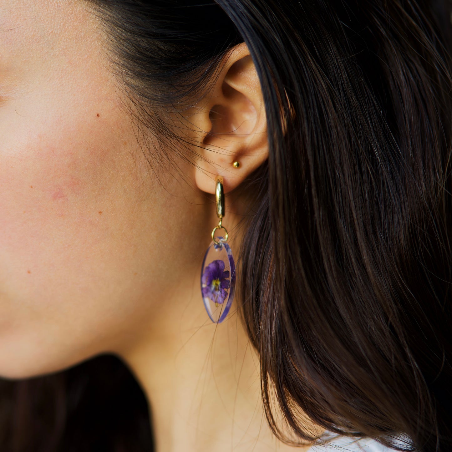 Viola Hoop Earrings in Eye Pendant