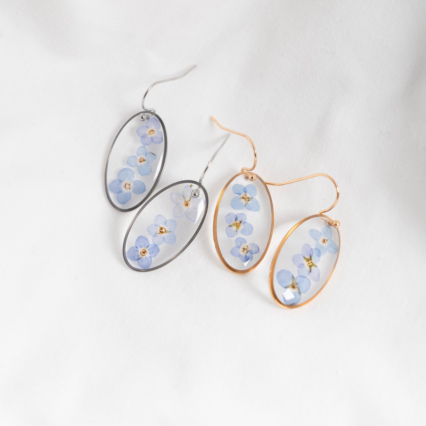 Forget Me Not Oval Earrings