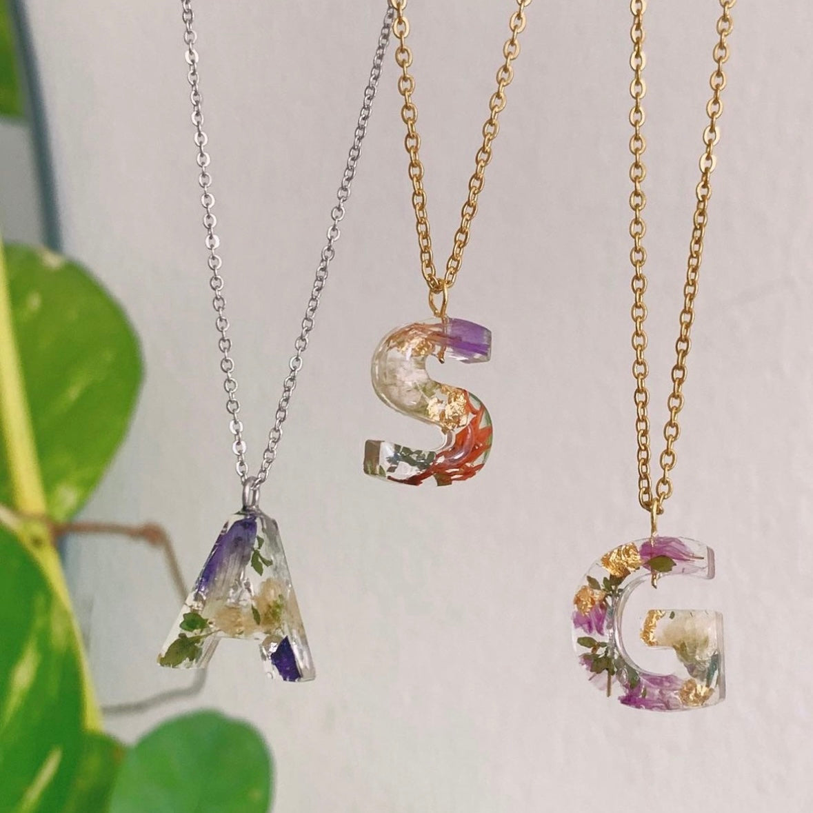 Custom Classic Resin Initial Necklace