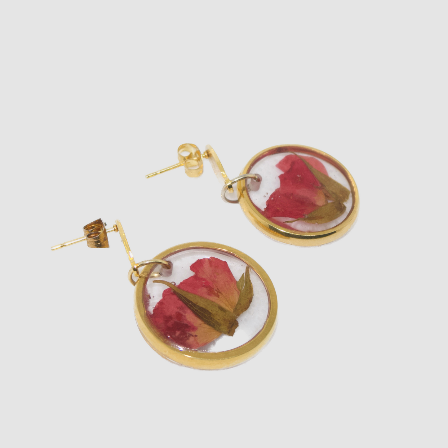 Rose Ring Earrings in Gold