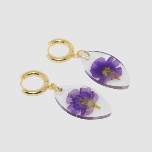 Viola Hoop Earrings in Eye Pendant