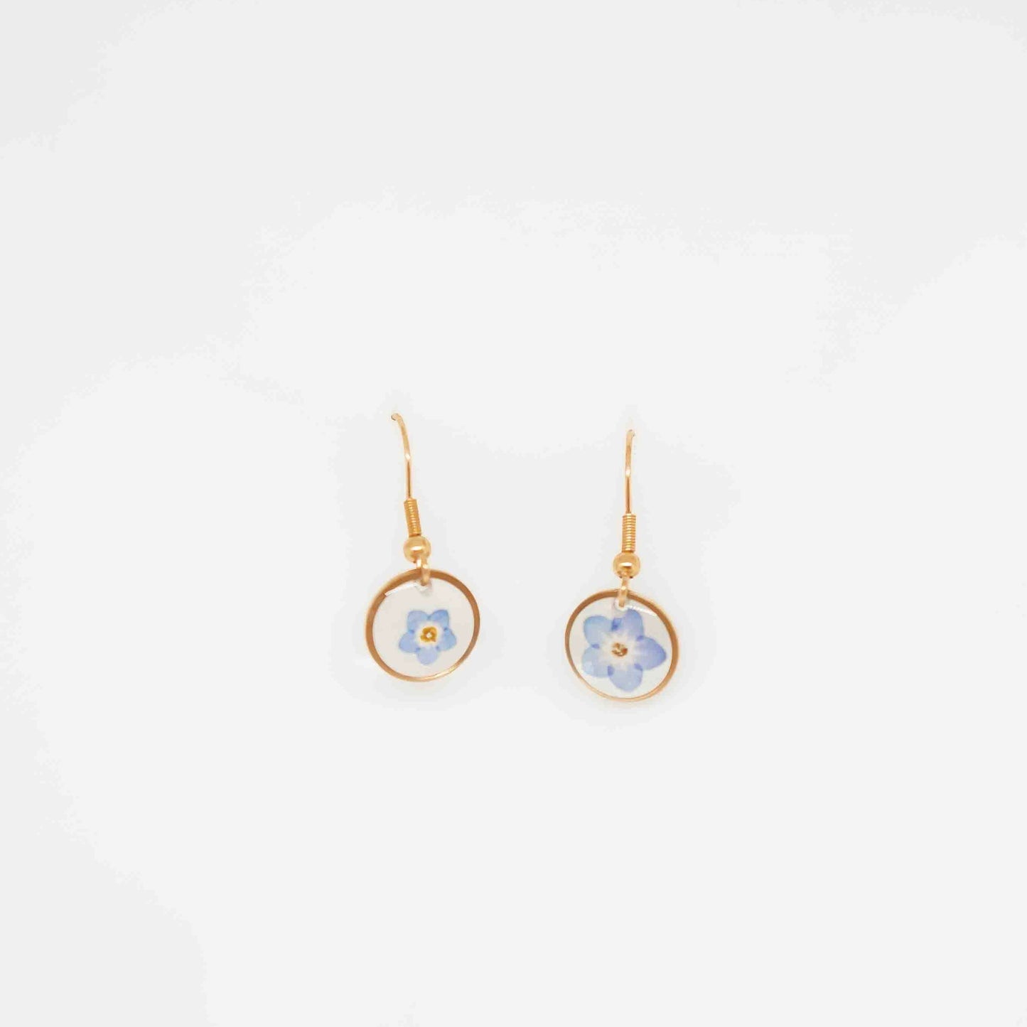 Forget Me Not Circle Earrings