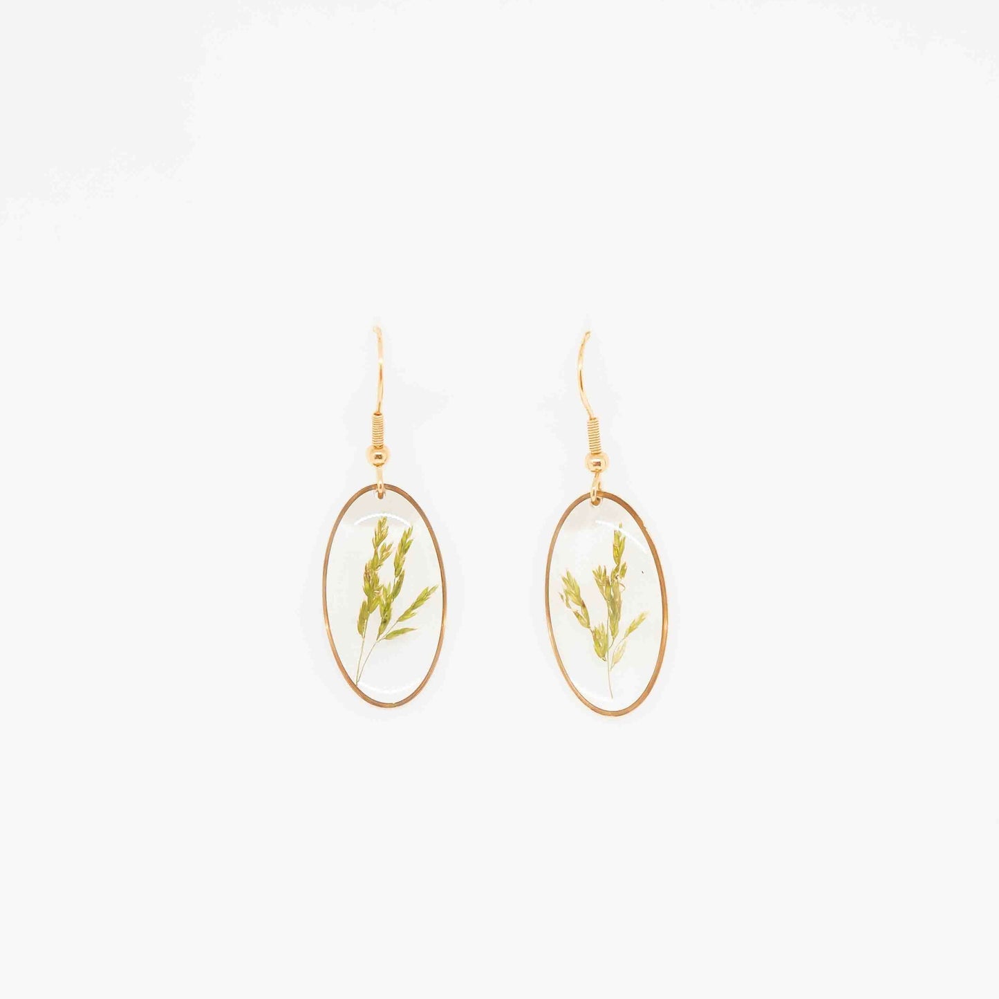 Grass Oval Earrings