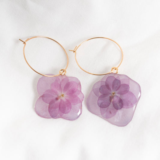 Purple Hydrangea Earrings