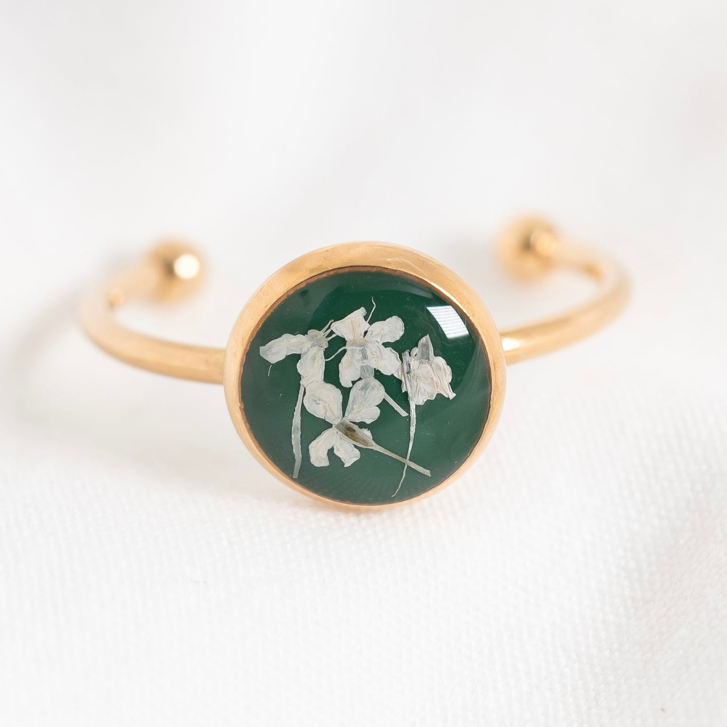 Green Queen Anne's Lace Ring