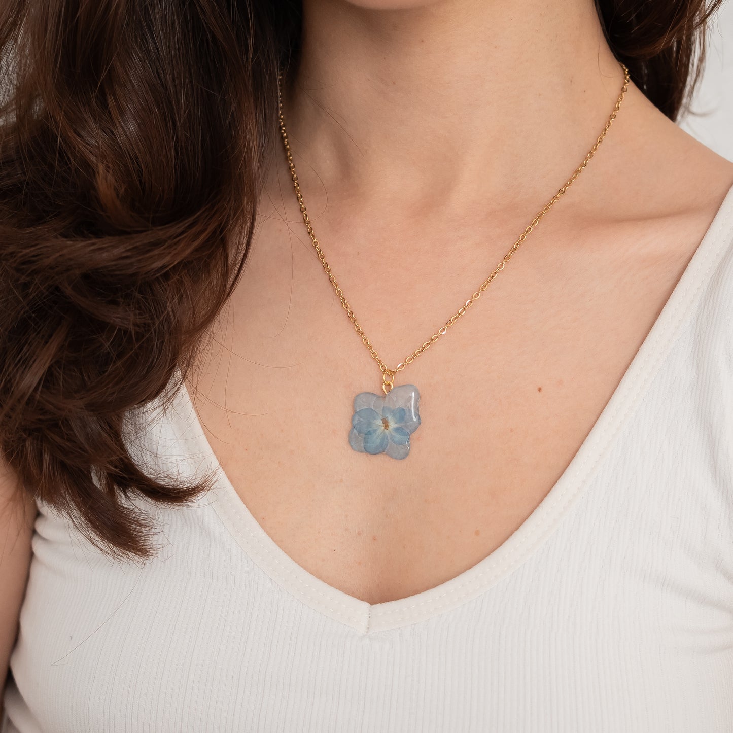 Blue Hydrangea Necklace